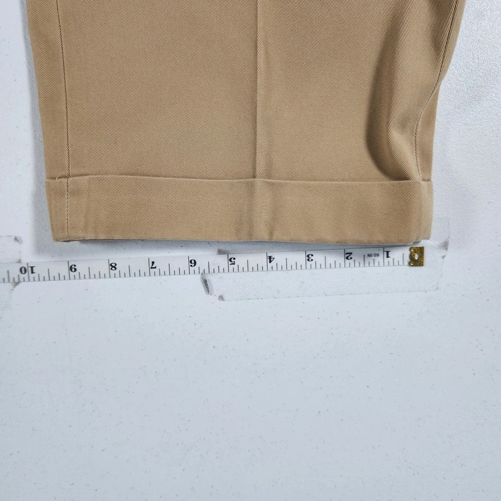 Brooks Brothers Advantage Chino Elliot Pleated Khaki Pants Mens 40x32 Tan Cuffed